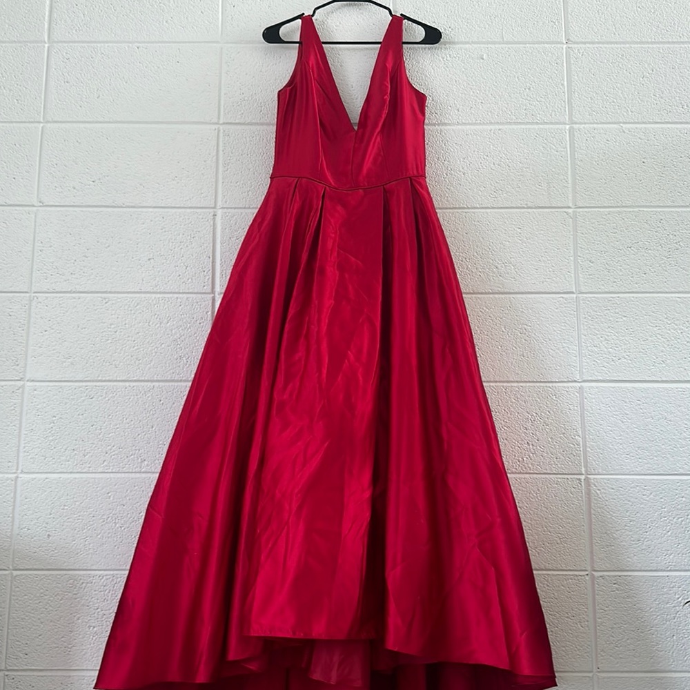 Sy Adam red ballgown dress.
